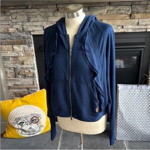 Free People Navy Blue Hoodie with Zipper